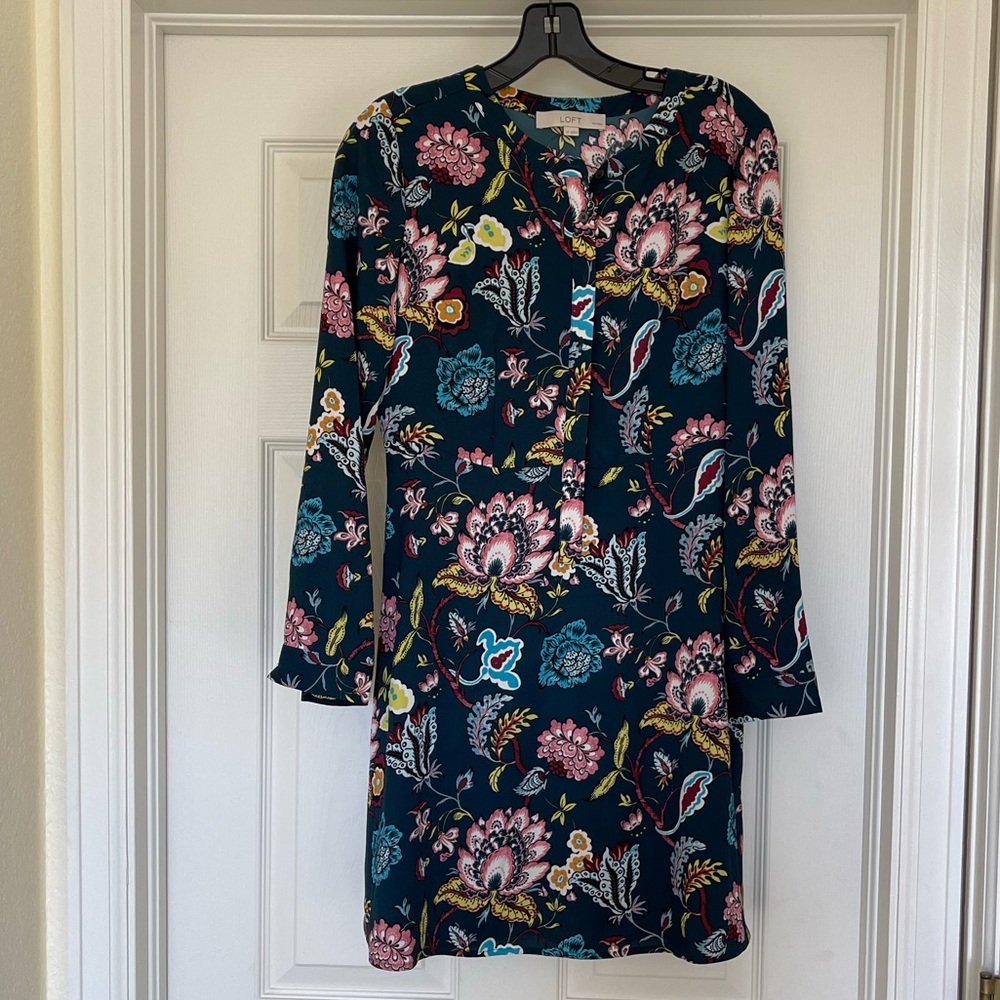 Ann Taylor LOFT Petite Long Sleeve Mini Dress GUC